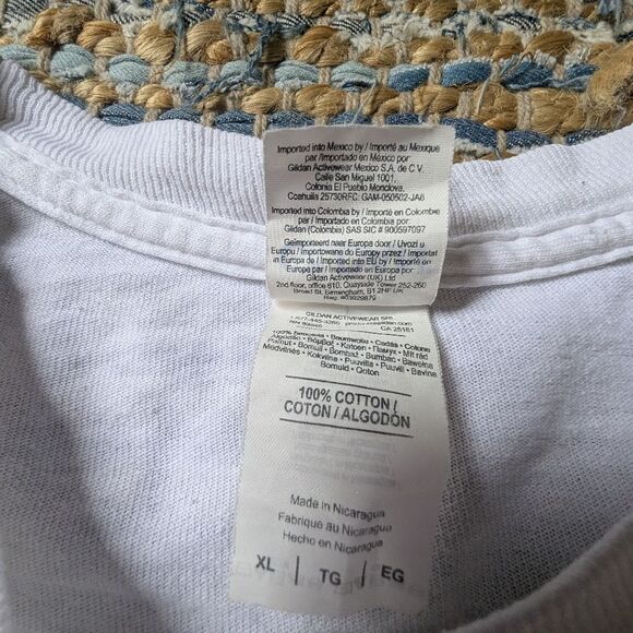 Wu Tang Clan L/S Thrashed Graphic Tee White Gildan Heavy Cotton XL Flaws - Picture 5 of 14